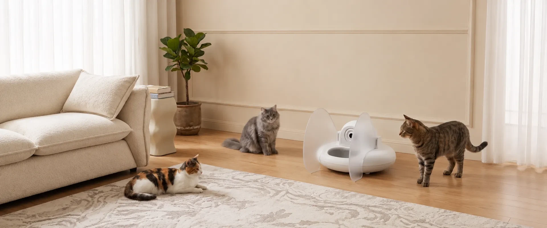 PetChoice Atlas AI Smart Multi-Cat Feeder device in a home setting